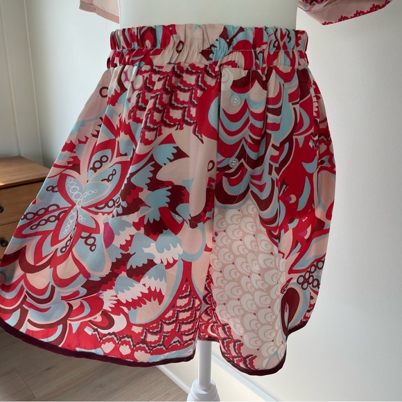 3pc Set Printed Shirt Scarf Shorts - Picture 6 of 8